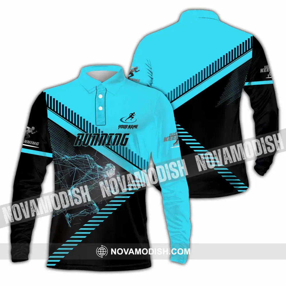 Unisex Shirt - Custom Running 3D Shirt Long Sleeve Polo / S T-shirt