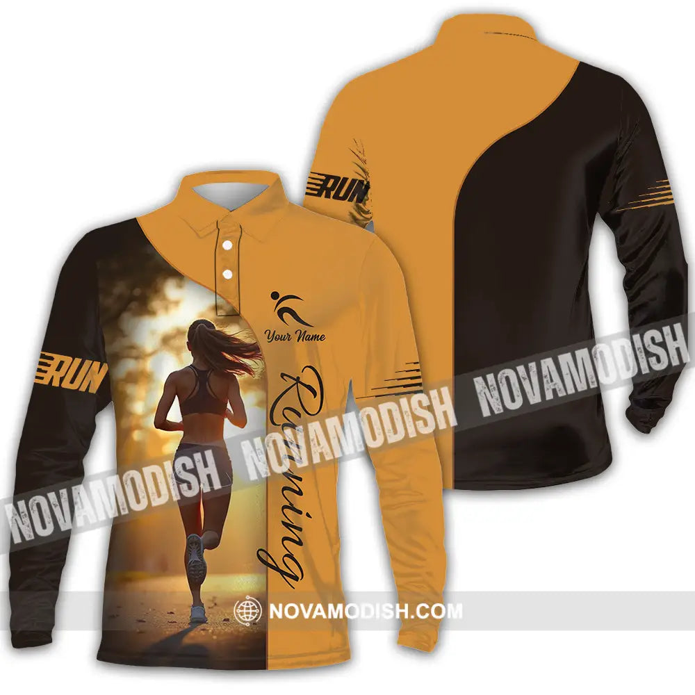 Unisex Shirt - Custom Running 3D Shirt - Long Sleeve Polo / S - T-shirt