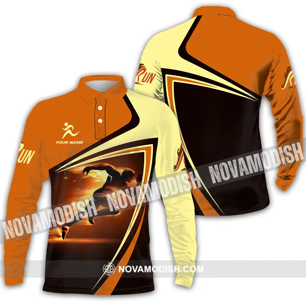 Unisex Shirt - Custom Running 3D Shirt Long Sleeve Polo / S T-shirt