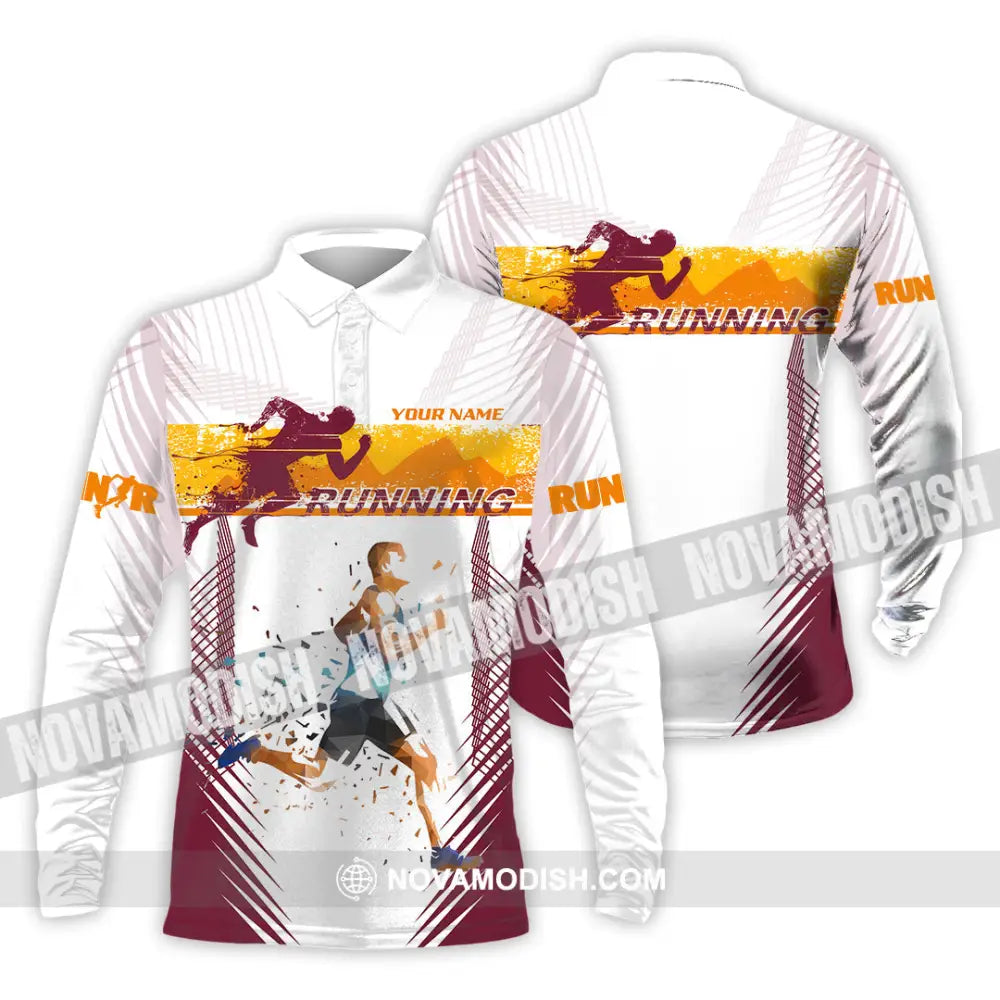 Unisex Shirt - Custom Running 3D Shirt Long Sleeve Polo / S T-shirt