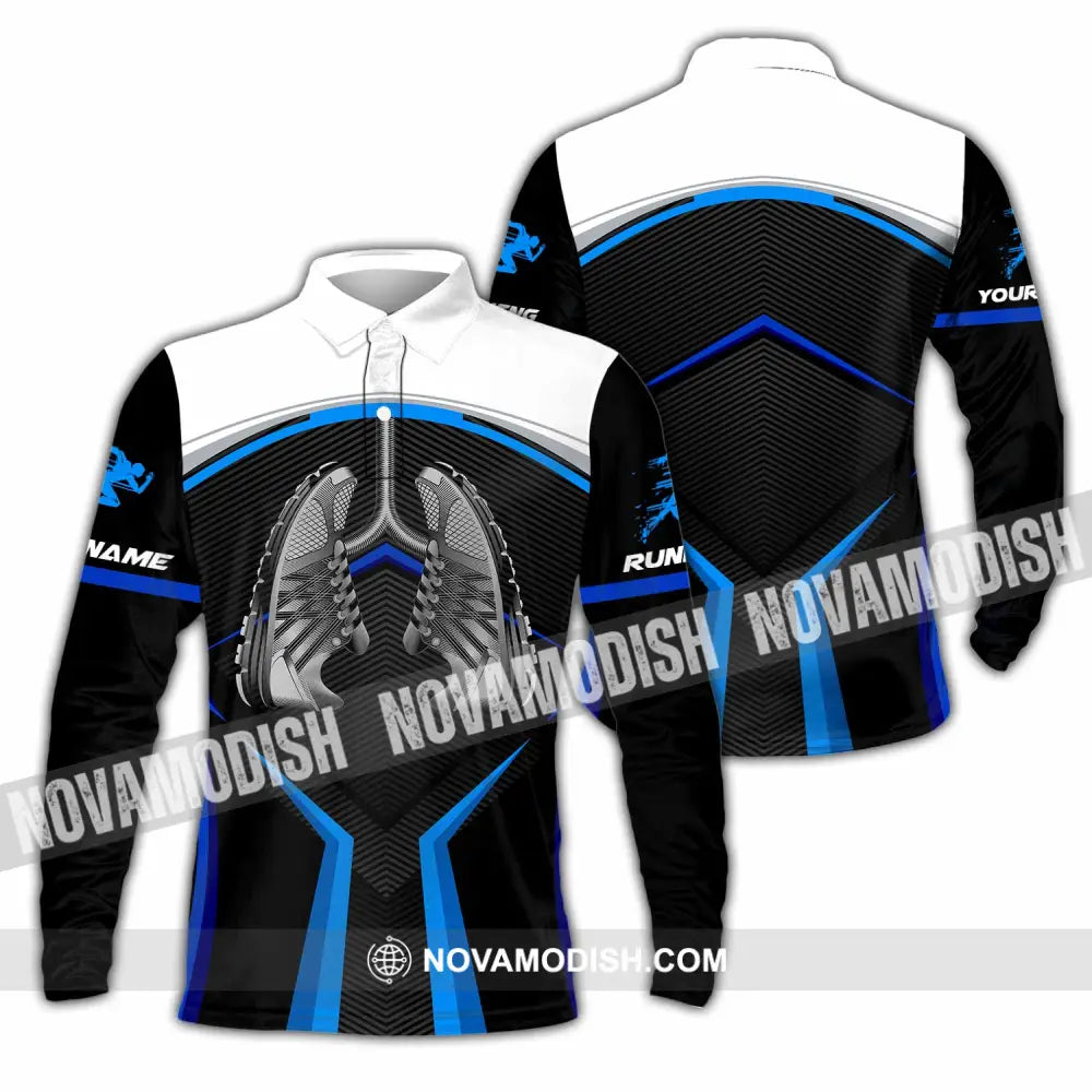 Unisex Shirt - Custom Running 3D Shirt Long Sleeve Polo / S T-shirt