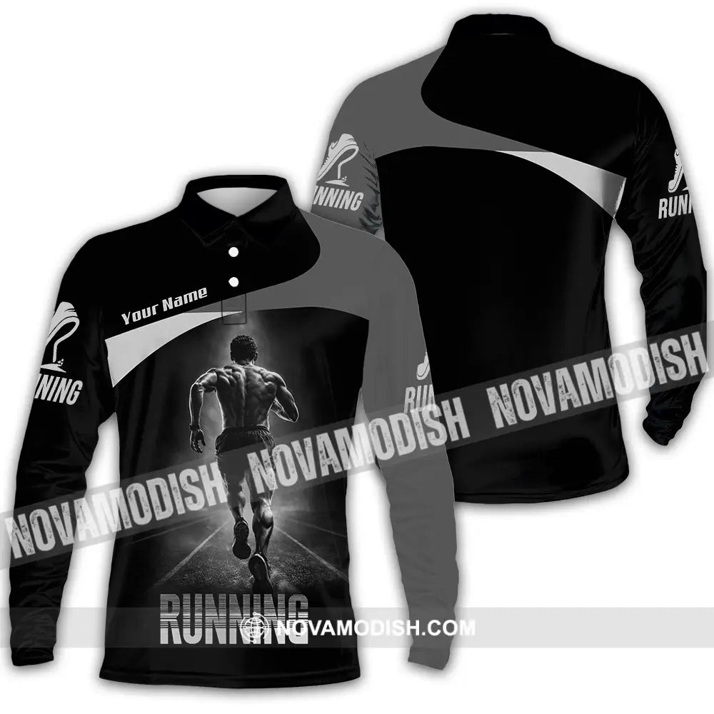 Unisex Shirt - Custom Running 3D Shirt - Long Sleeve Polo / S - T-shirt