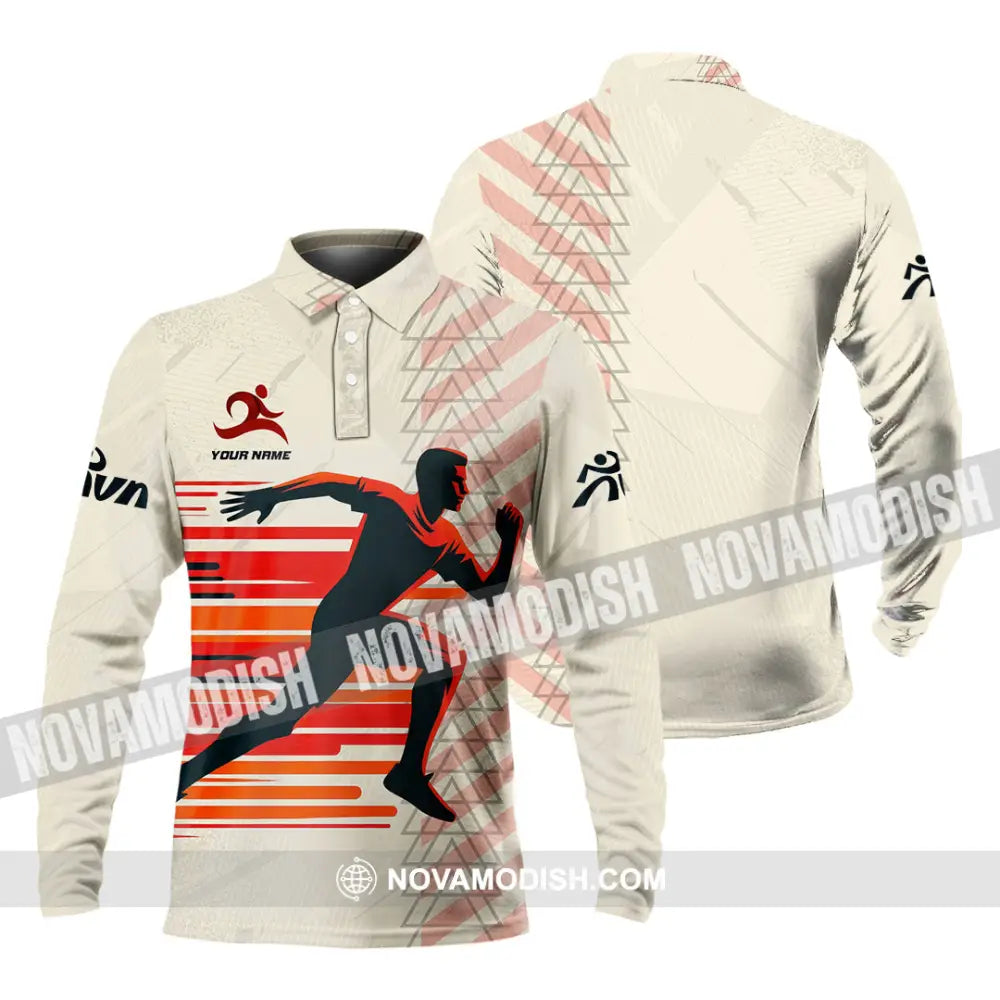 Unisex Shirt - Custom Running 3D Shirt Long Sleeve Polo / S T-shirt