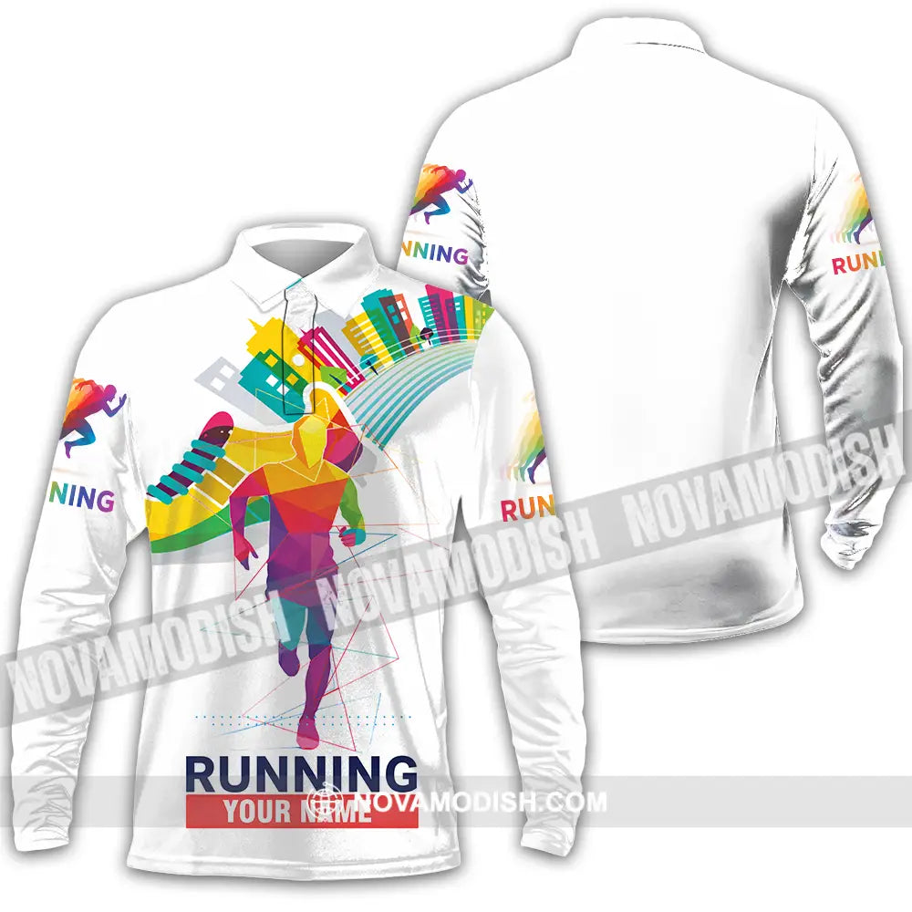 Unisex Shirt - Custom Running 3D Shirt Long Sleeve Polo / S T-shirt