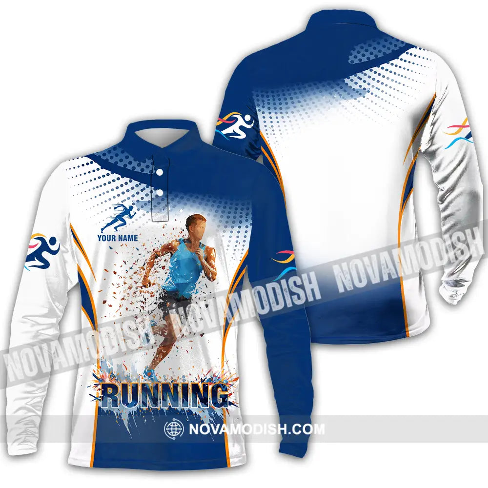 Unisex Shirt - Custom Running 3D Shirt Long Sleeve Polo / S T-shirt