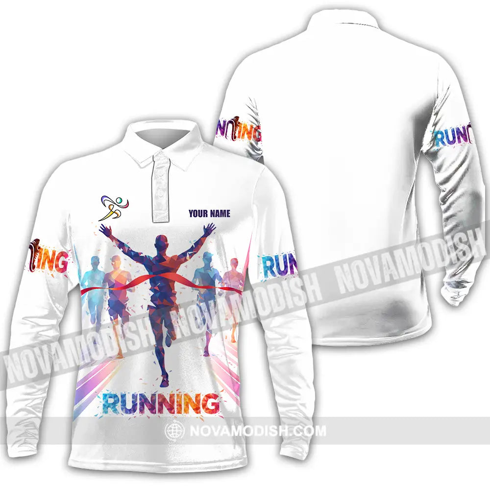 Unisex Shirt - Custom Running 3D Shirt Long Sleeve Polo / S T-shirt