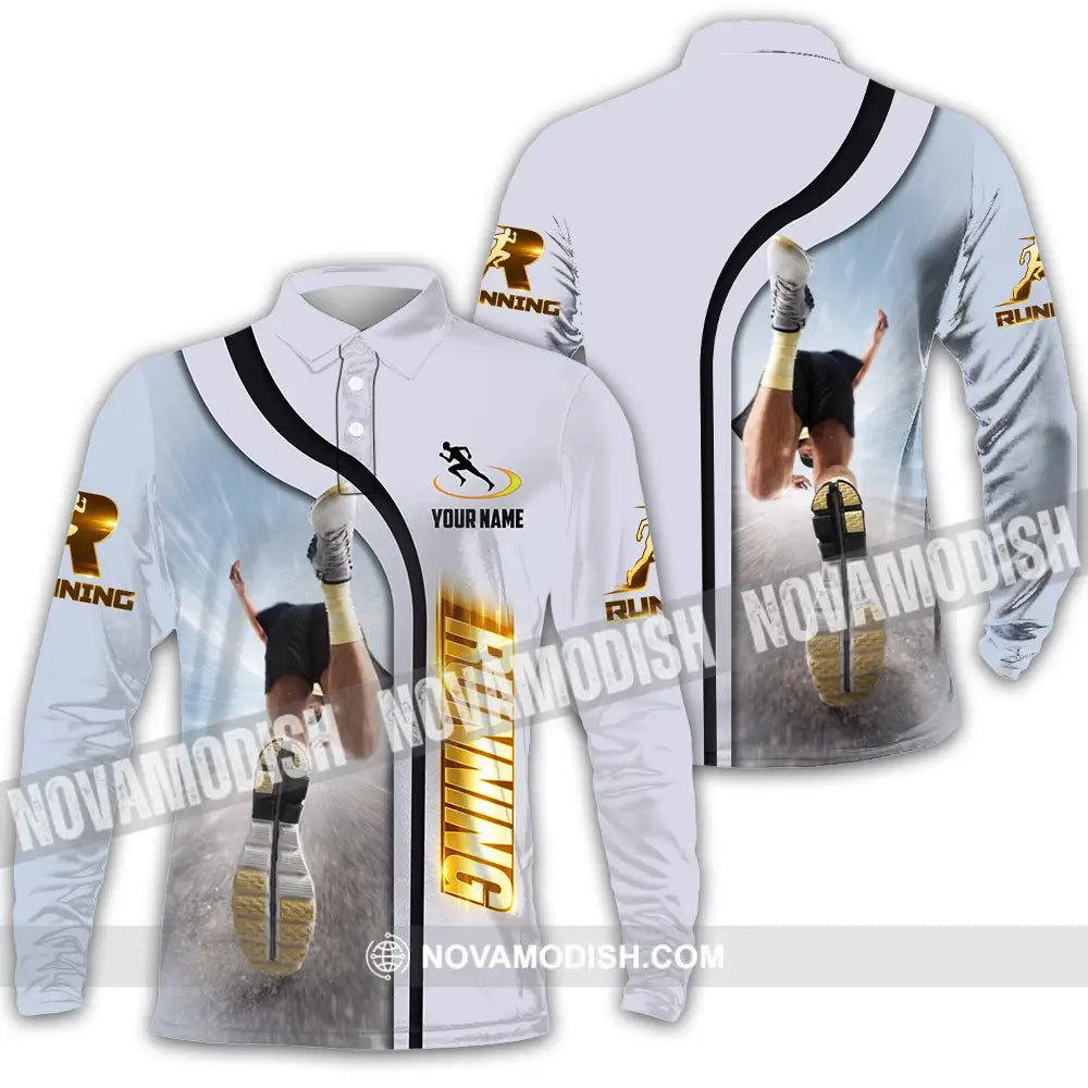 Unisex Shirt - Custom Running 3D Shirt Long Sleeve Polo / S T-shirt