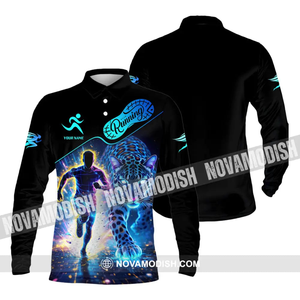 Unisex Shirt - Custom Running 3D Shirt Long Sleeve Polo / S T-shirt