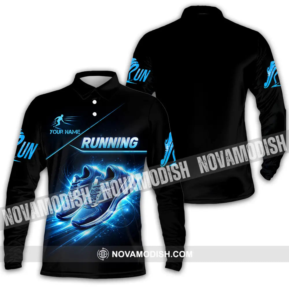 Unisex Shirt - Custom Running 3D Shirt - Long Sleeve Polo / S - T-shirt