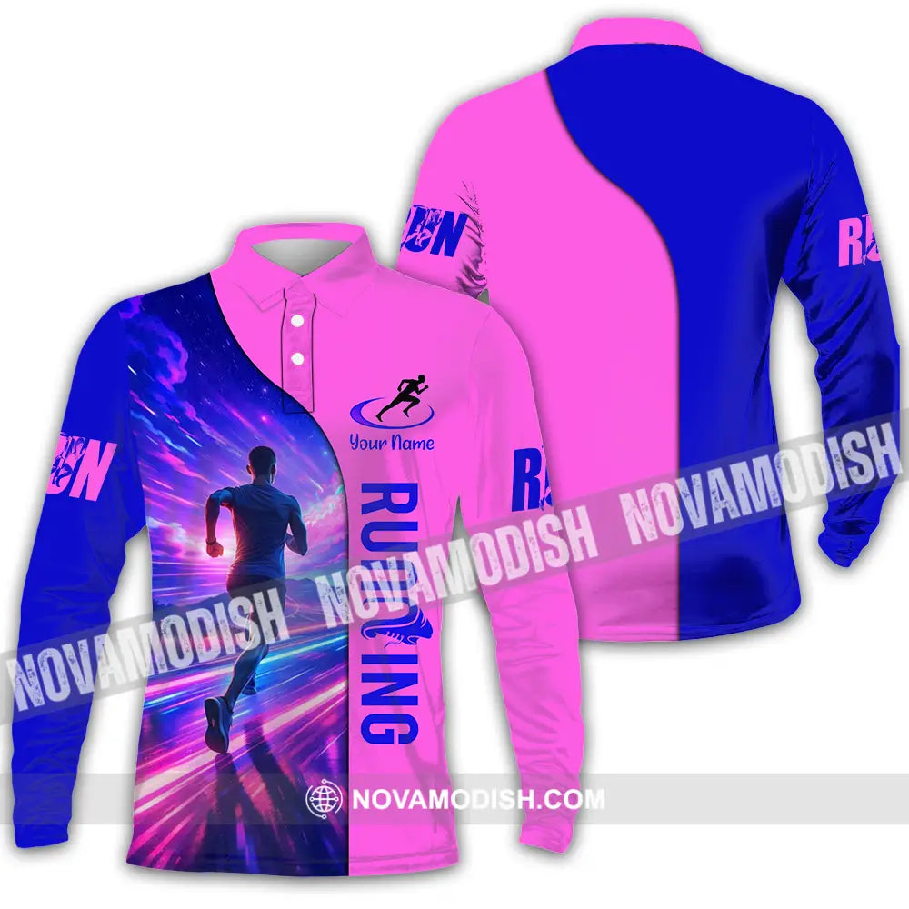 Unisex Shirt - Custom Running 3D Shirt Long Sleeve Polo / S T-shirt