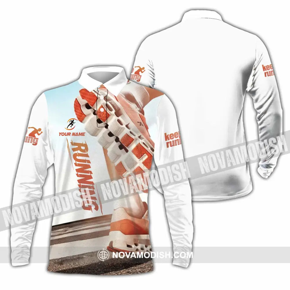 Unisex Shirt - Custom Running 3D Shirt Long Sleeve Polo / S T-shirt