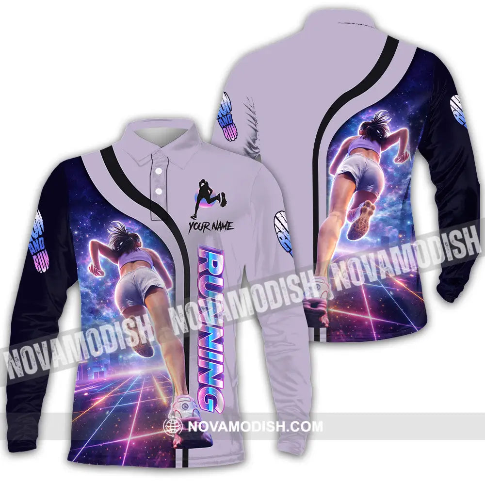 Unisex Shirt - Custom Running 3D Shirt Long Sleeve Polo / S T-shirt