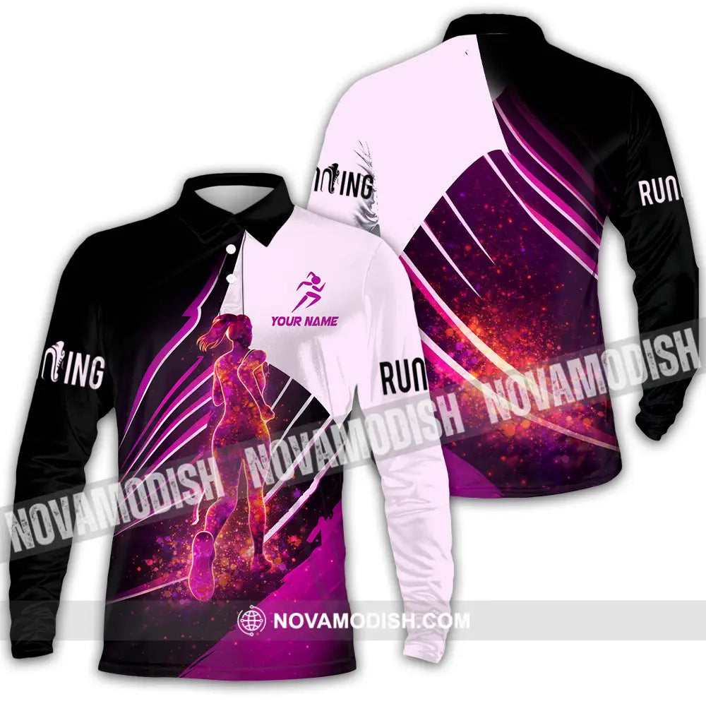 Unisex Shirt - Custom Running 3D Shirt - Long Sleeve Polo / S - T-shirt
