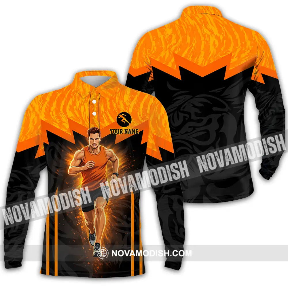 Unisex Shirt - Custom Running 3D Shirt Long Sleeve Polo / S T-shirt