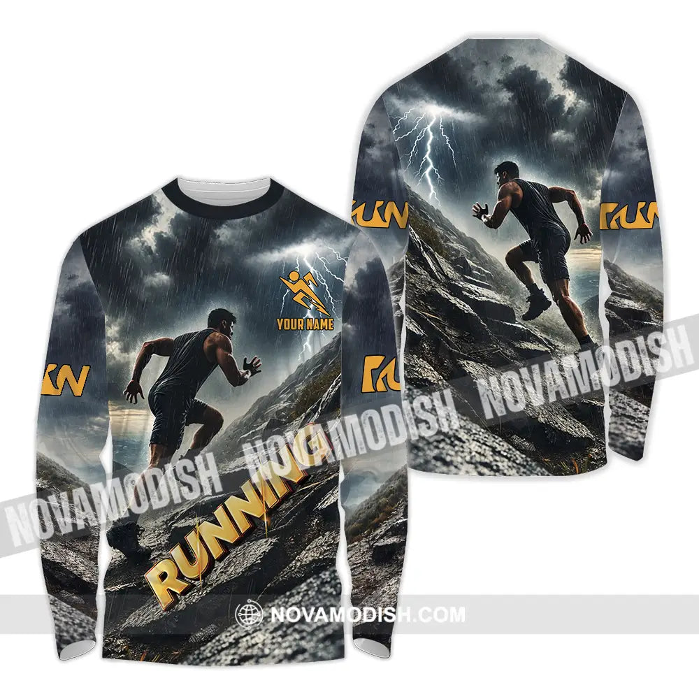 Unisex Shirt - Custom Running 3D Shirt Long Sleeve Shirt / S T-shirt