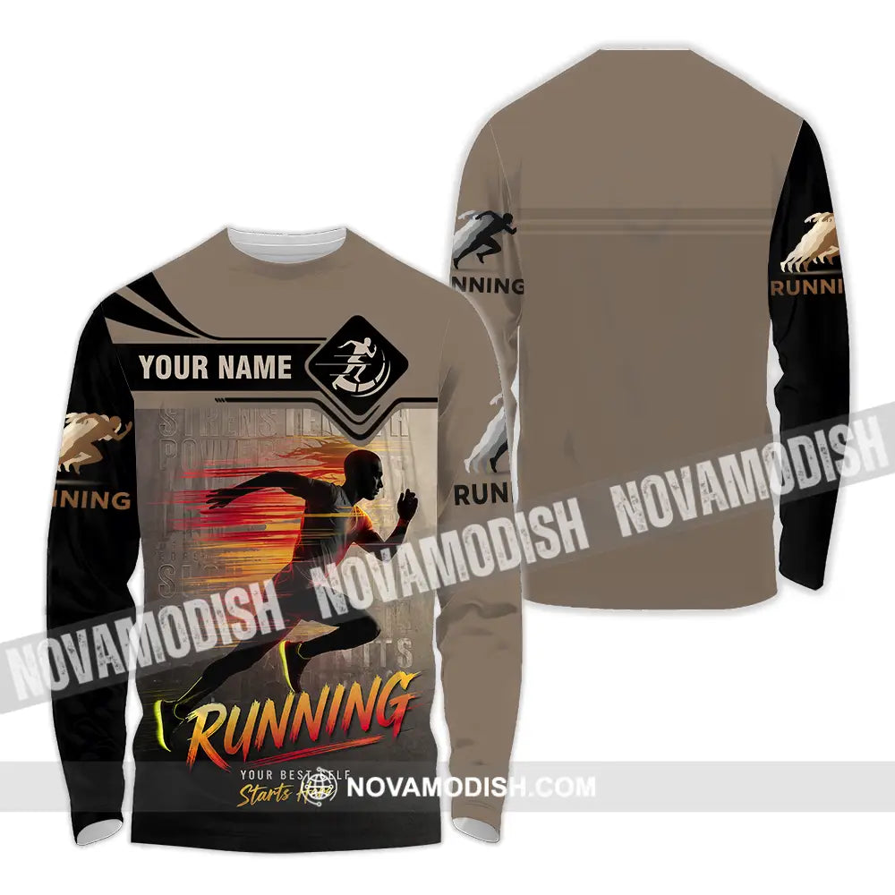 Unisex Shirt - Custom Running 3D Shirt Long Sleeve Shirt / S T-shirt