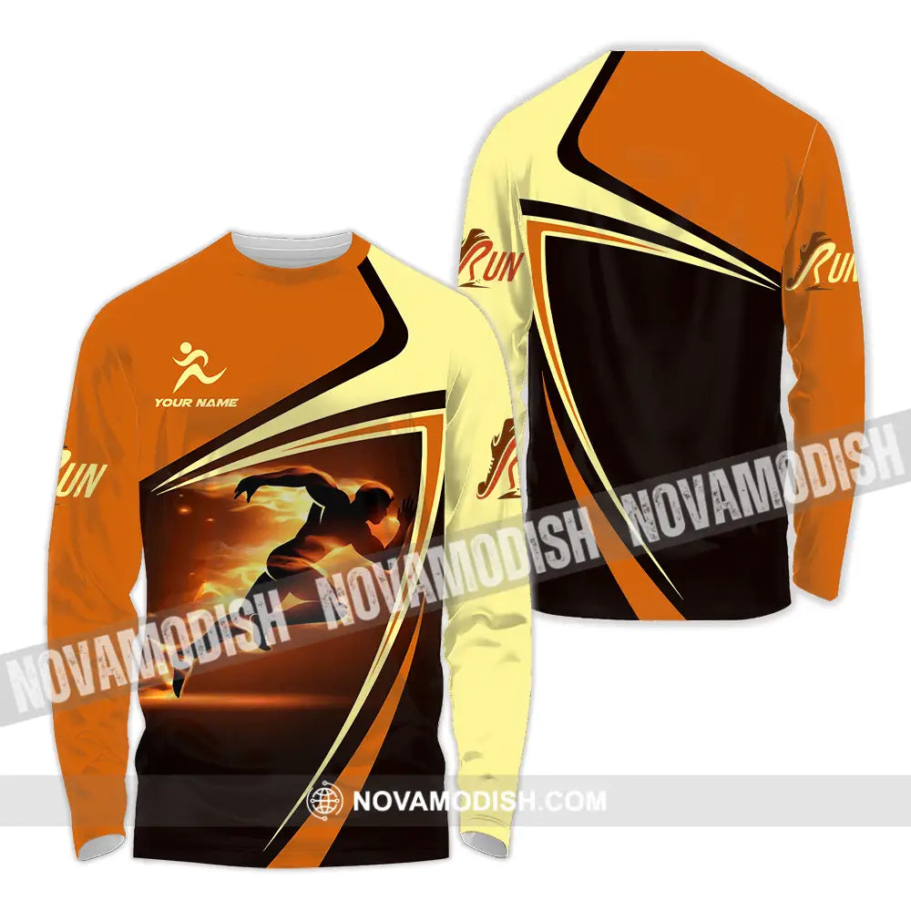 Unisex Shirt - Custom Running 3D Shirt Long Sleeve Shirt / S T-shirt