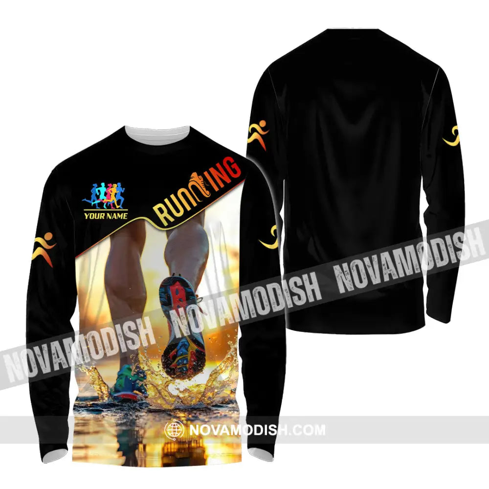 Unisex Shirt - Custom Running 3D Shirt Long Sleeve Shirt / S T-shirt