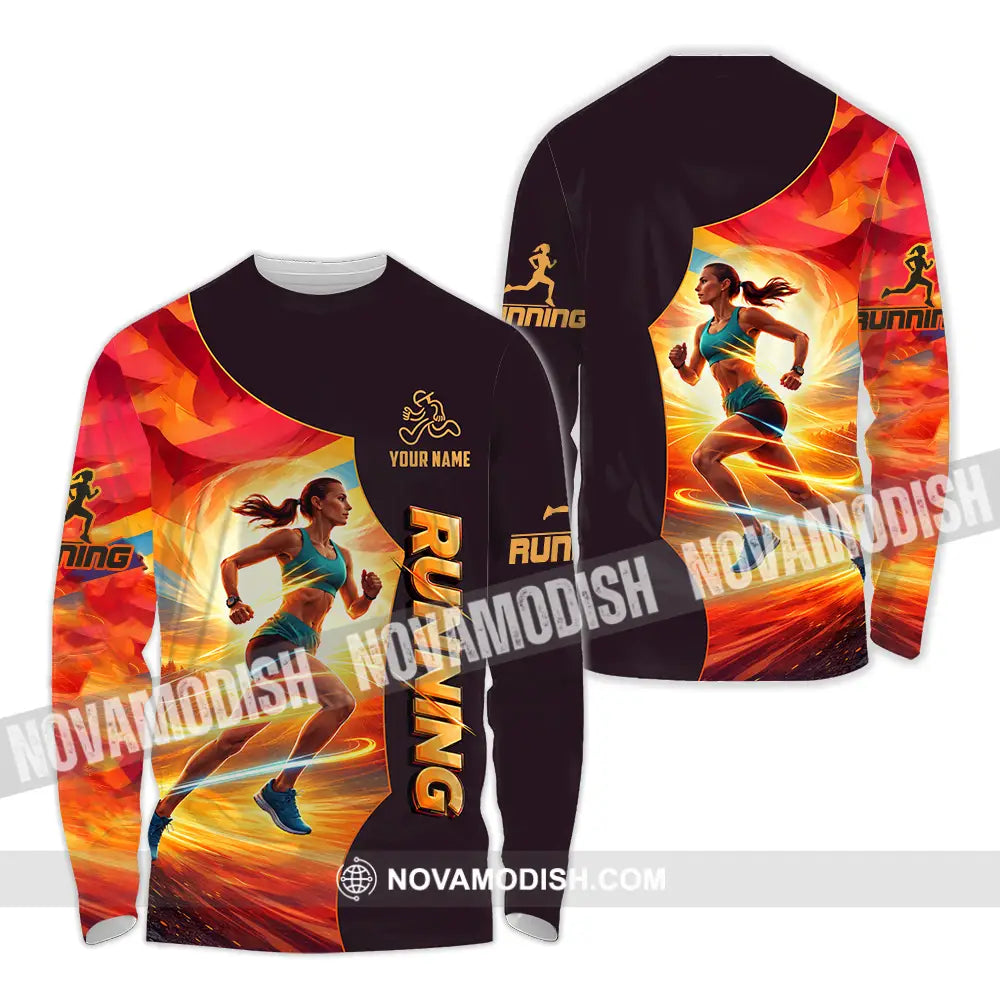 Unisex Shirt - Custom Running 3D Shirt Long Sleeve Shirt / S T-shirt