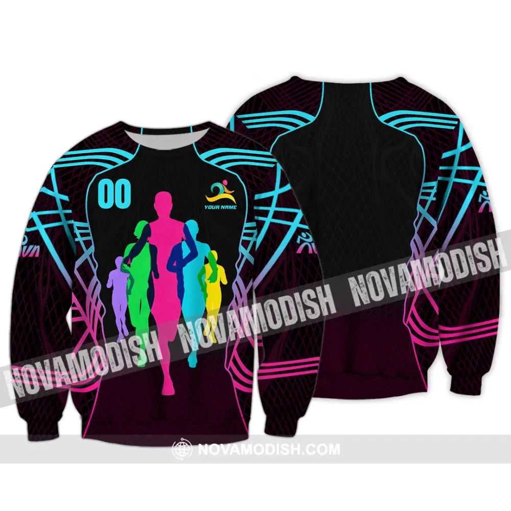 Unisex Shirt - Custom Running 3D Shirt Long Sleeve / S T-shirt