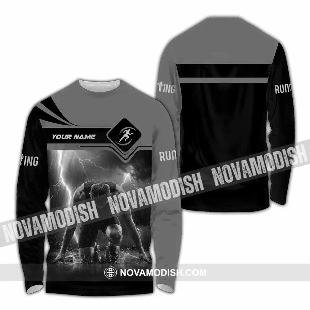 Unisex Shirt - Custom Running 3D Shirt Long Sleeve Shirt / S T-shirt