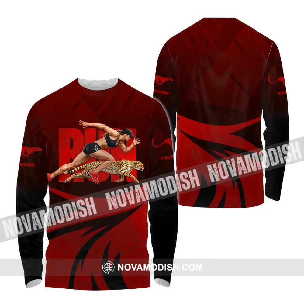Unisex Shirt - Custom Running 3D Shirt Long Sleeve Shirt / S T-shirt