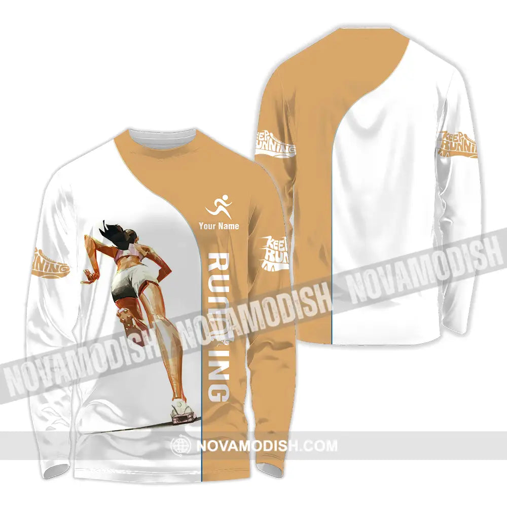 Unisex Shirt - Custom Running 3D Shirt Long Sleeve Shirt / S T-shirt