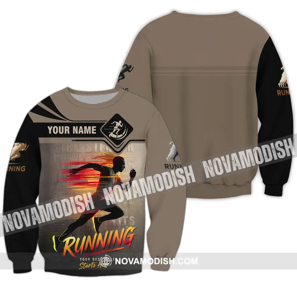 Unisex Shirt - Custom Running 3D Shirt Long Sleeve / S T-shirt