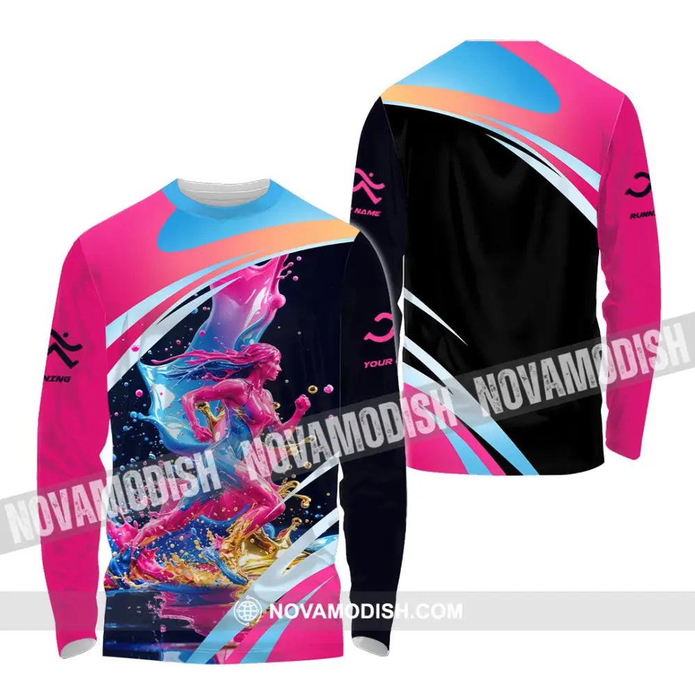 Unisex Shirt - Custom Running 3D Shirt Long Sleeve Shirt / S T-shirt