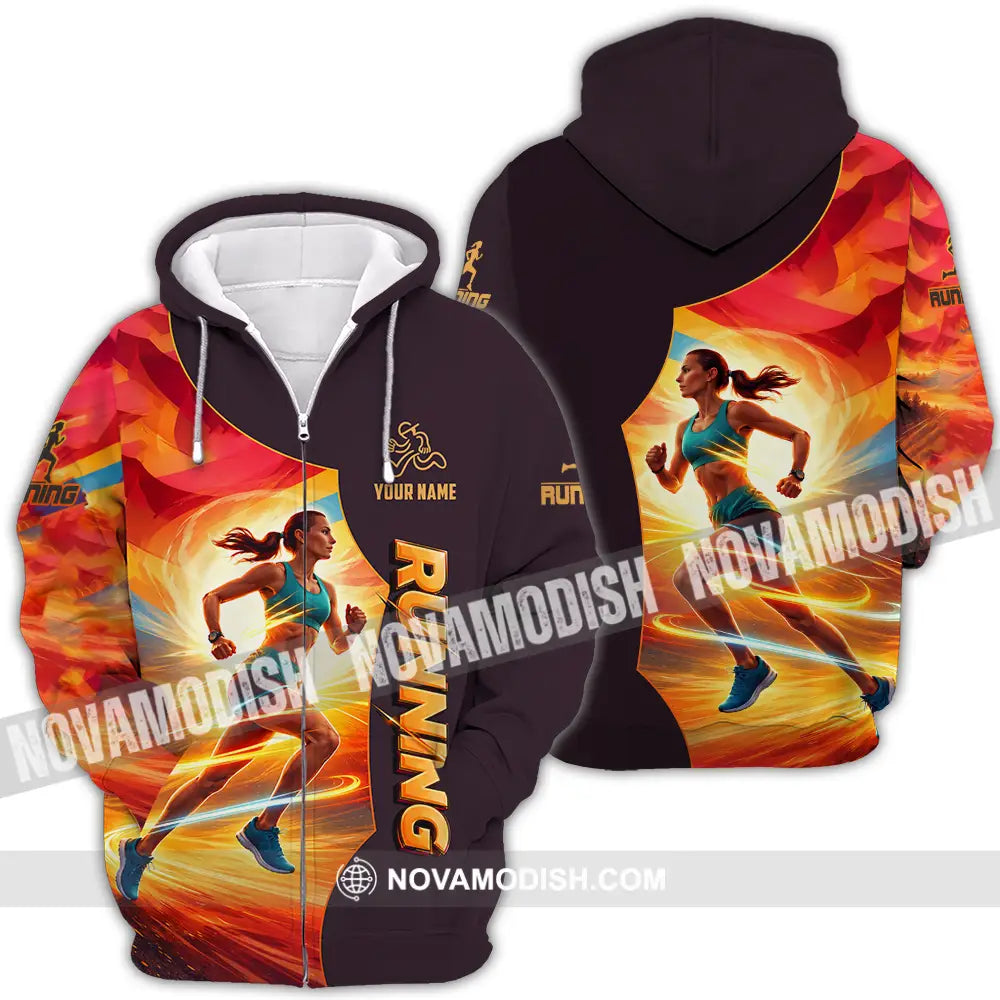 Unisex Shirt - Custom Running 3D Shirt Zipper Hoodie / S T-shirt