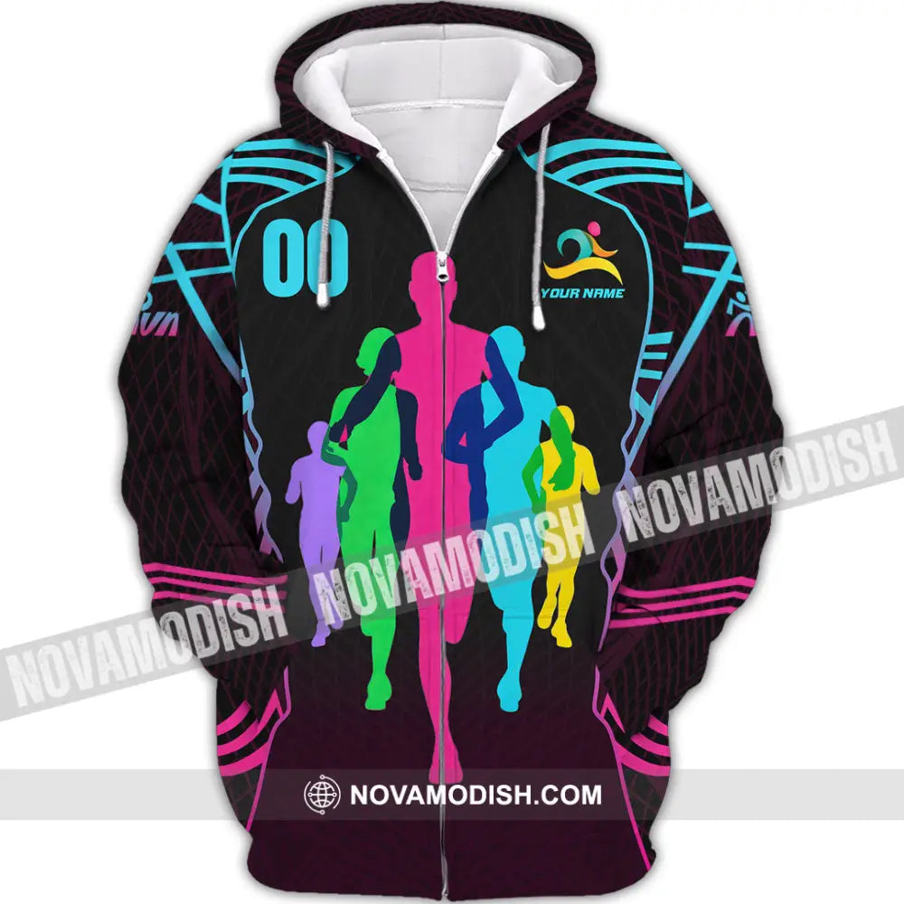 Unisex Shirt - Custom Running 3D Shirt Zipper Hoodie / S T-shirt
