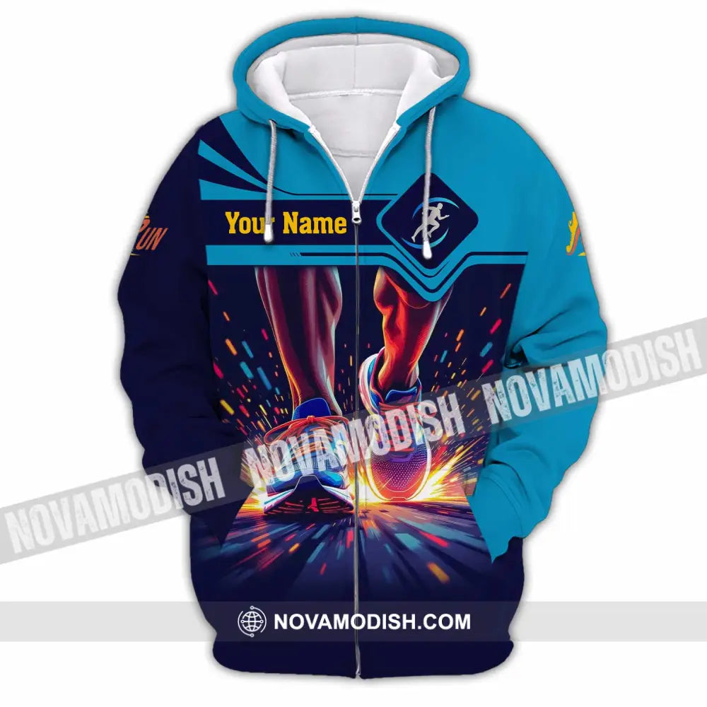 Unisex Shirt - Custom Running 3D Shirt Zipper Hoodie / S T-shirt