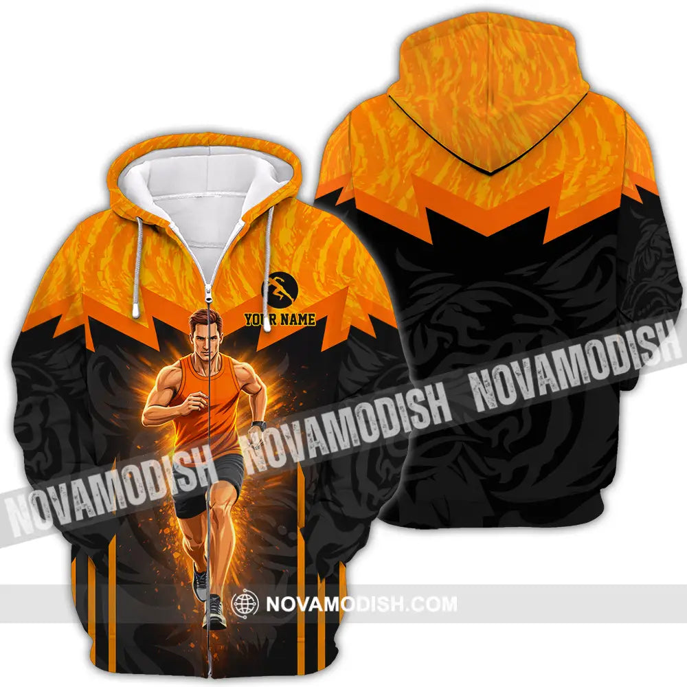 Unisex Shirt - Custom Running 3D Shirt Zipper Hoodie / S T-shirt