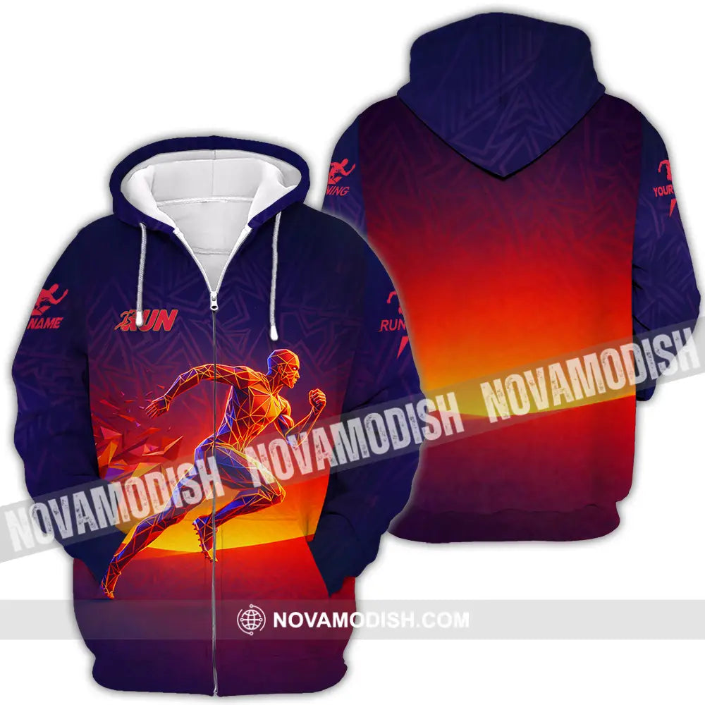 Unisex Shirt - Custom Running 3D Shirt Zipper Hoodie / S T-shirt