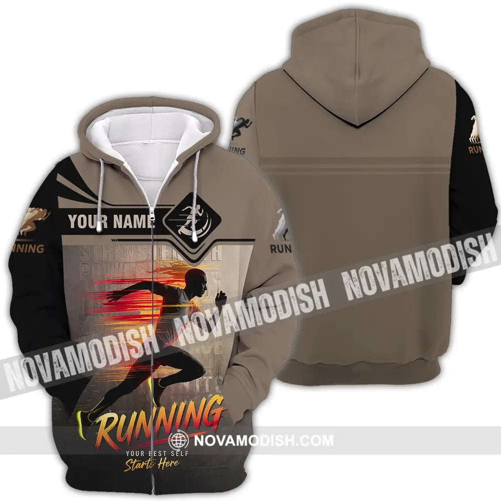 Unisex Shirt - Custom Running 3D Shirt Zipper Hoodie / S T-shirt