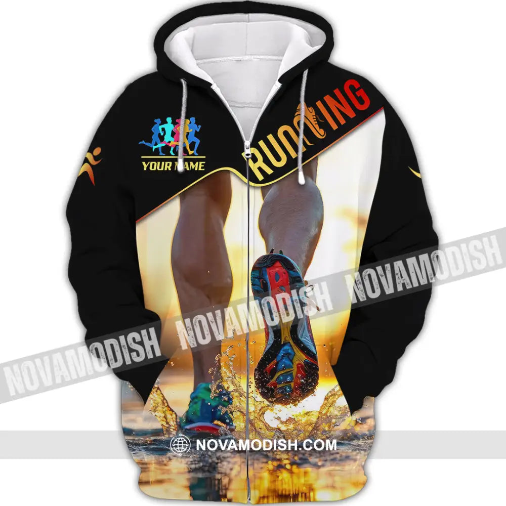 Unisex Shirt - Custom Running 3D Shirt Zipper Hoodie / S T-shirt