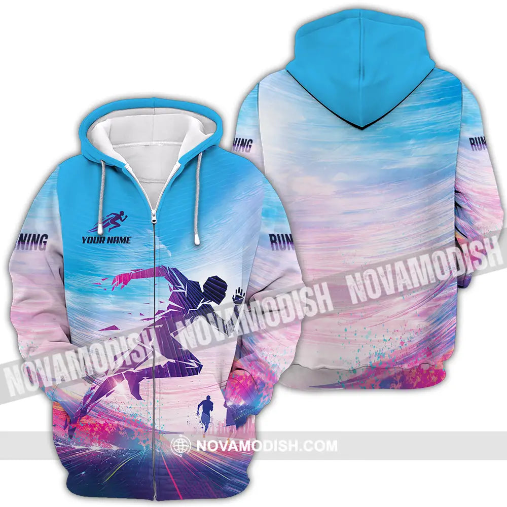Unisex Shirt - Custom Running 3D Shirt Zipper Hoodie / S T-shirt
