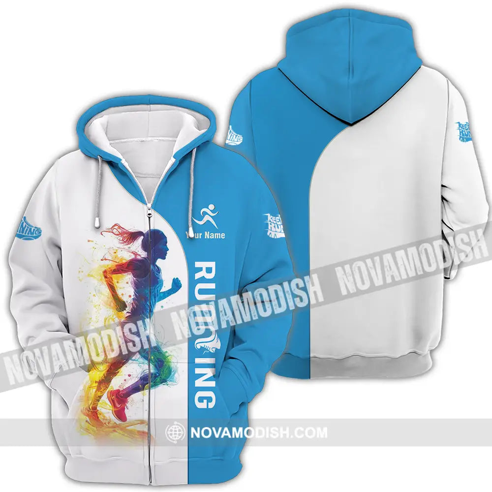 Unisex Shirt - Custom Running 3D Shirt Zipper Hoodie / S T-shirt