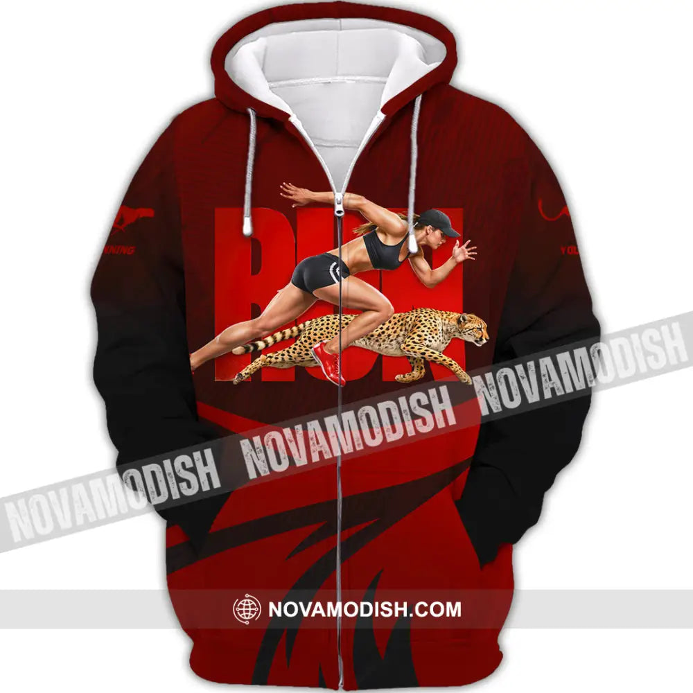 Unisex Shirt - Custom Running 3D Shirt Zipper Hoodie / S T-shirt
