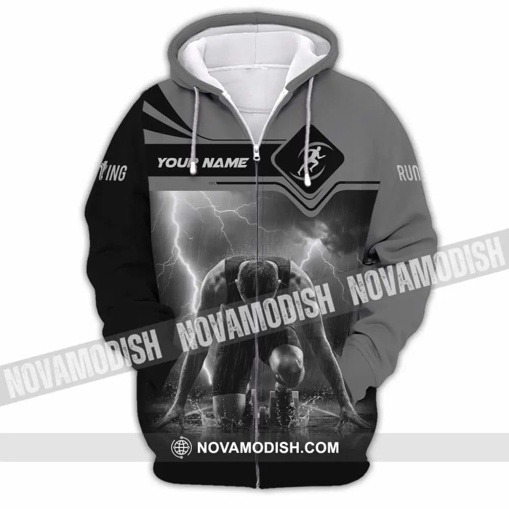 Unisex Shirt - Custom Running 3D Shirt Zipper Hoodie / S T-shirt