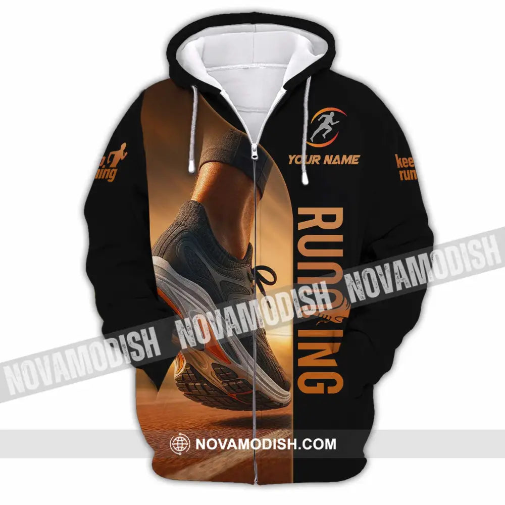 Unisex Shirt - Custom Running 3D Shirt Zipper Hoodie / S T-shirt