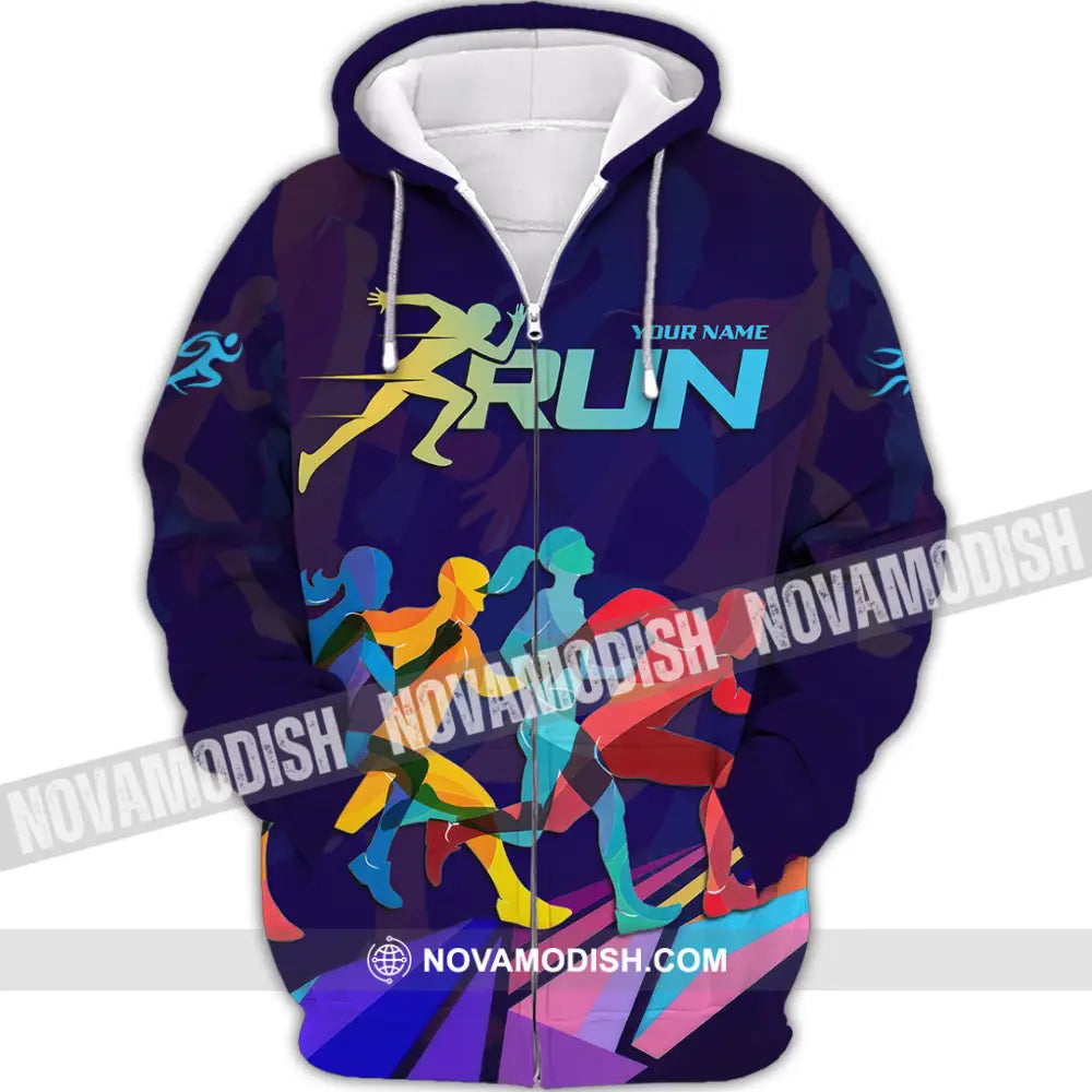 Unisex Shirt - Custom Running 3D Shirt Zipper Hoodie / S T-shirt