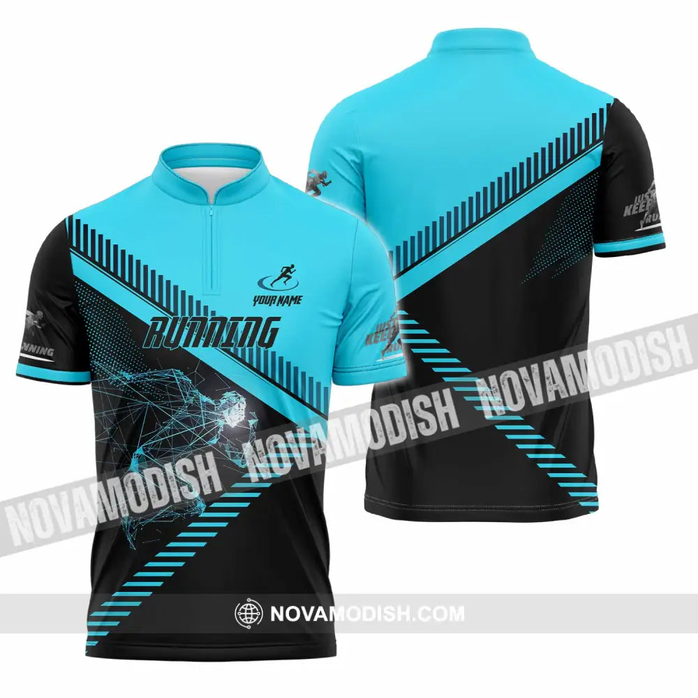 Unisex Shirt - Custom Running 3D Shirt Zipper Polo Shirt / S T-shirt