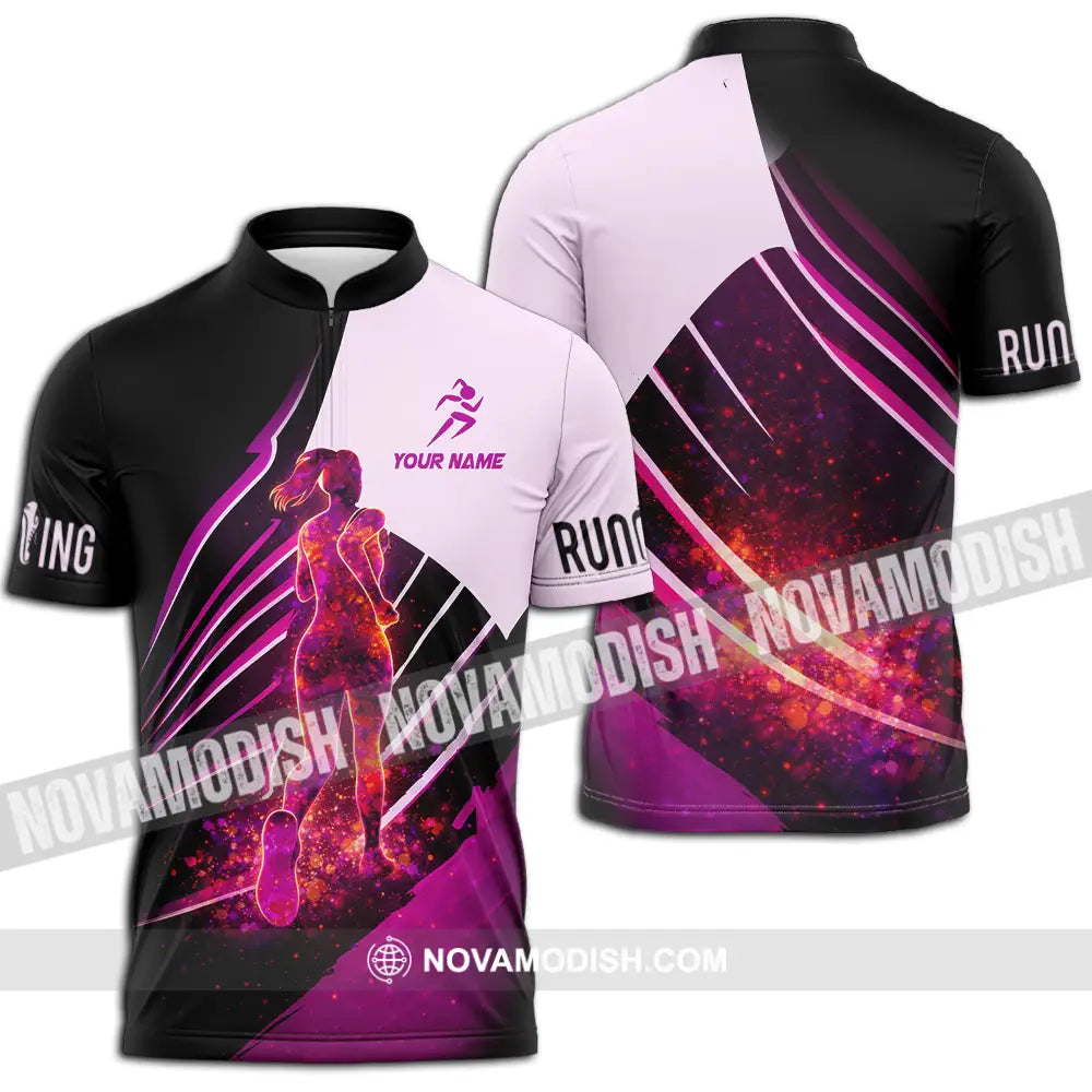Unisex Shirt - Custom Running 3D Shirt - Zipper Polo Shirt / S - T-shirt