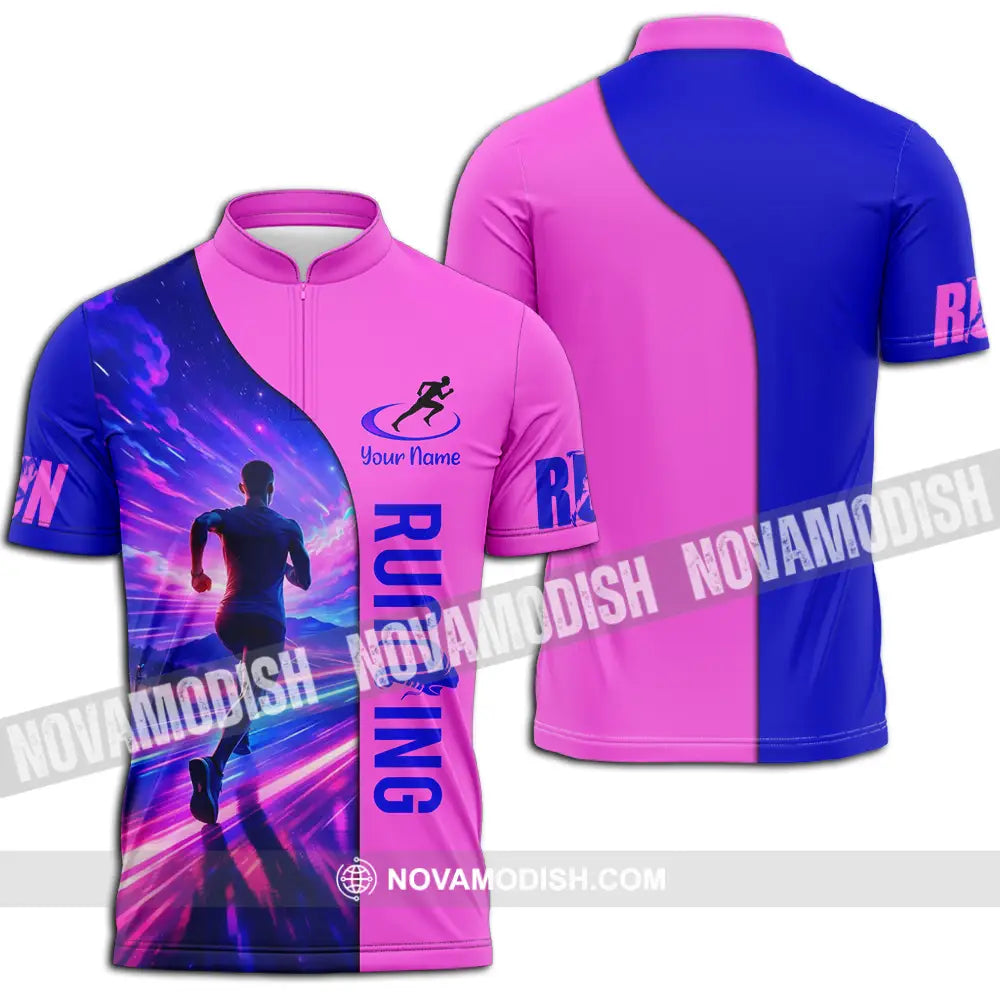Unisex Shirt - Custom Running 3D Shirt Zipper Polo Shirt / S T-shirt