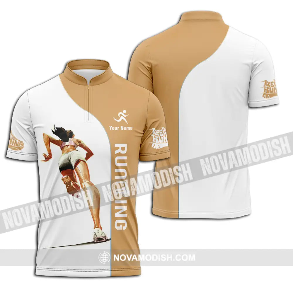 Unisex Shirt - Custom Running 3D Shirt Zipper Polo Shirt / S T-shirt