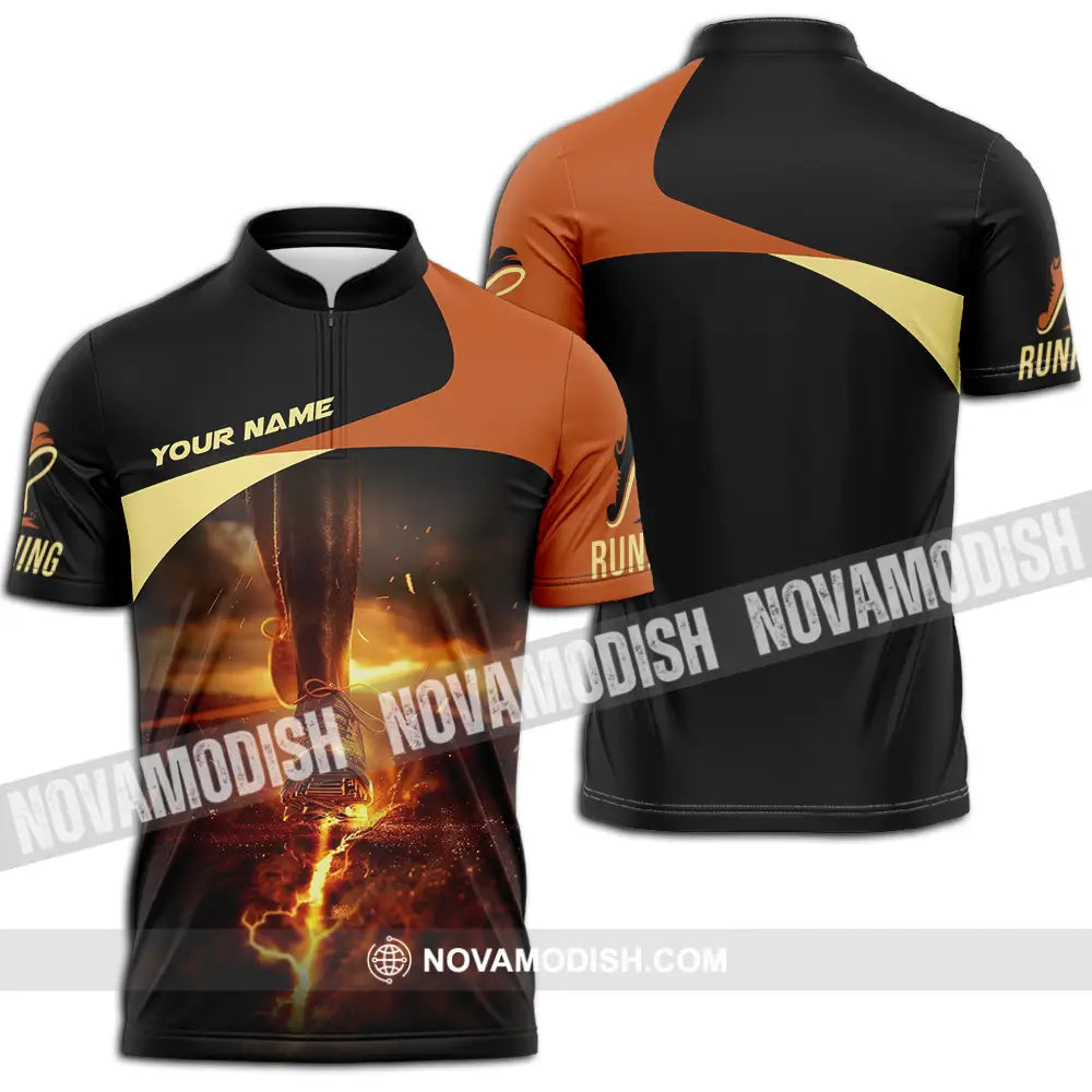 Unisex Shirt - Custom Running 3D Shirt Zipper Polo Shirt / S T-shirt