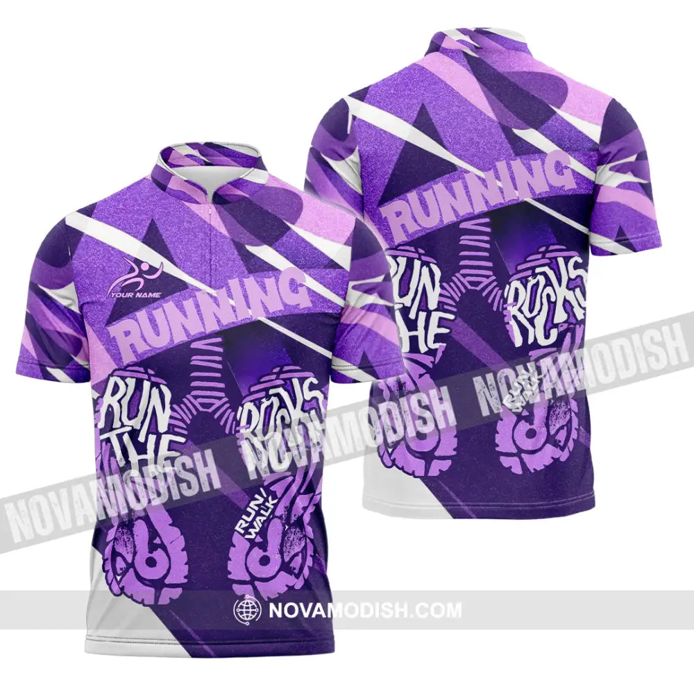 Unisex Shirt - Custom Running 3D Shirt Zipper Polo Shirt / S T-shirt