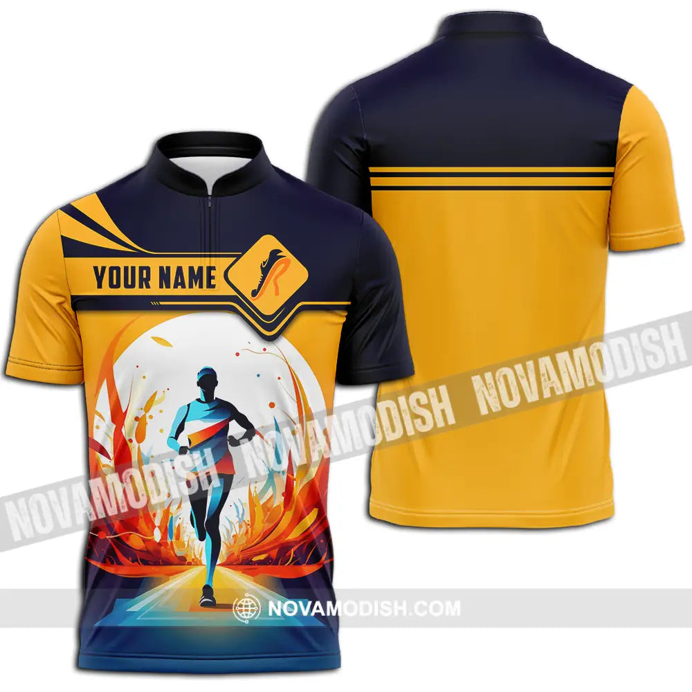 Unisex Shirt - Custom Running 3D Shirt Zipper Polo Shirt / S T-shirt