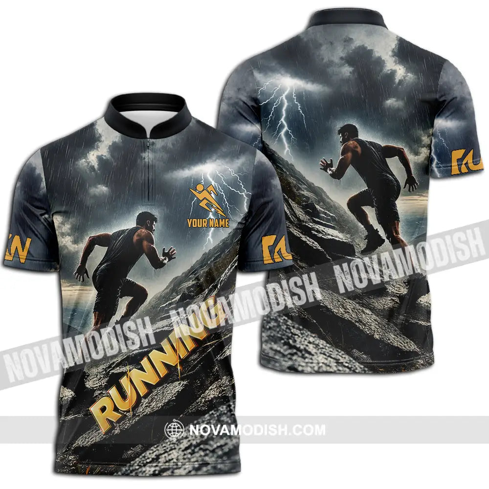 Unisex Shirt - Custom Running 3D Shirt Zipper Polo Shirt / S T-shirt